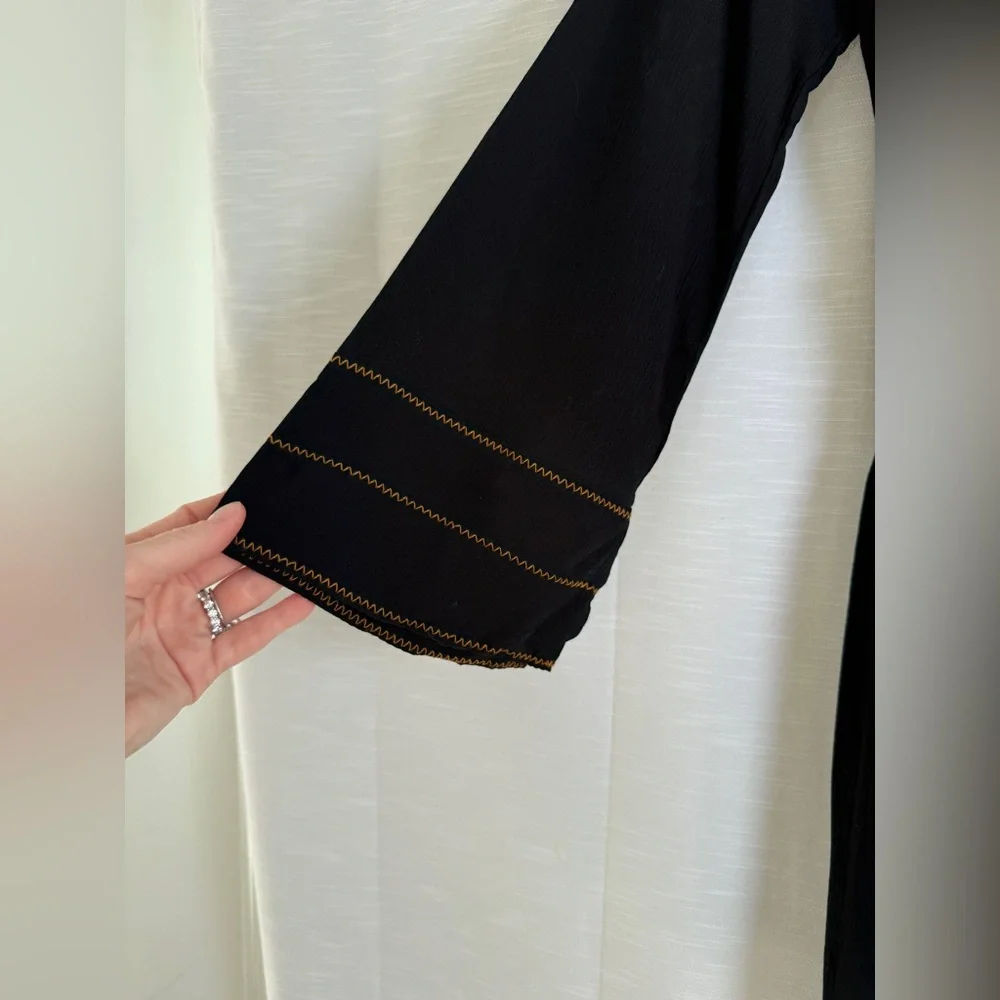 ViX Black Mini Dress Long Sleeve Deep V Waist Detail Resort Luxury NWT Size XS - Picture 10 of 15